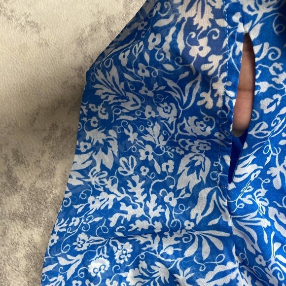 AVEC LES FILLES Tiered Floral Maxi Long Dress Daphne Blue Womens Size 4‎ … - Picture 3 of 13